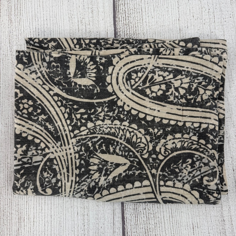 Pottery Barn Paisley Pillow Sham King Gray Cream Floral Print 2014 Boho Neutral